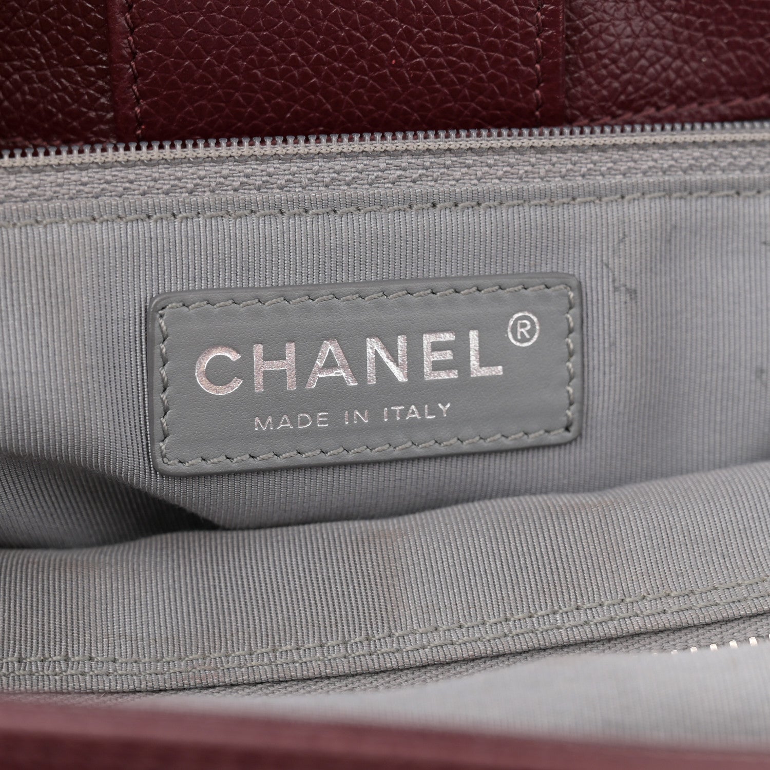 Chanel Calfskin Cerf Executive Shopper Tote Burgundy 7 of 15