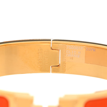 Hermes Enamel Narrow Clic Clac H Bracelet PM Orange 4 of 6