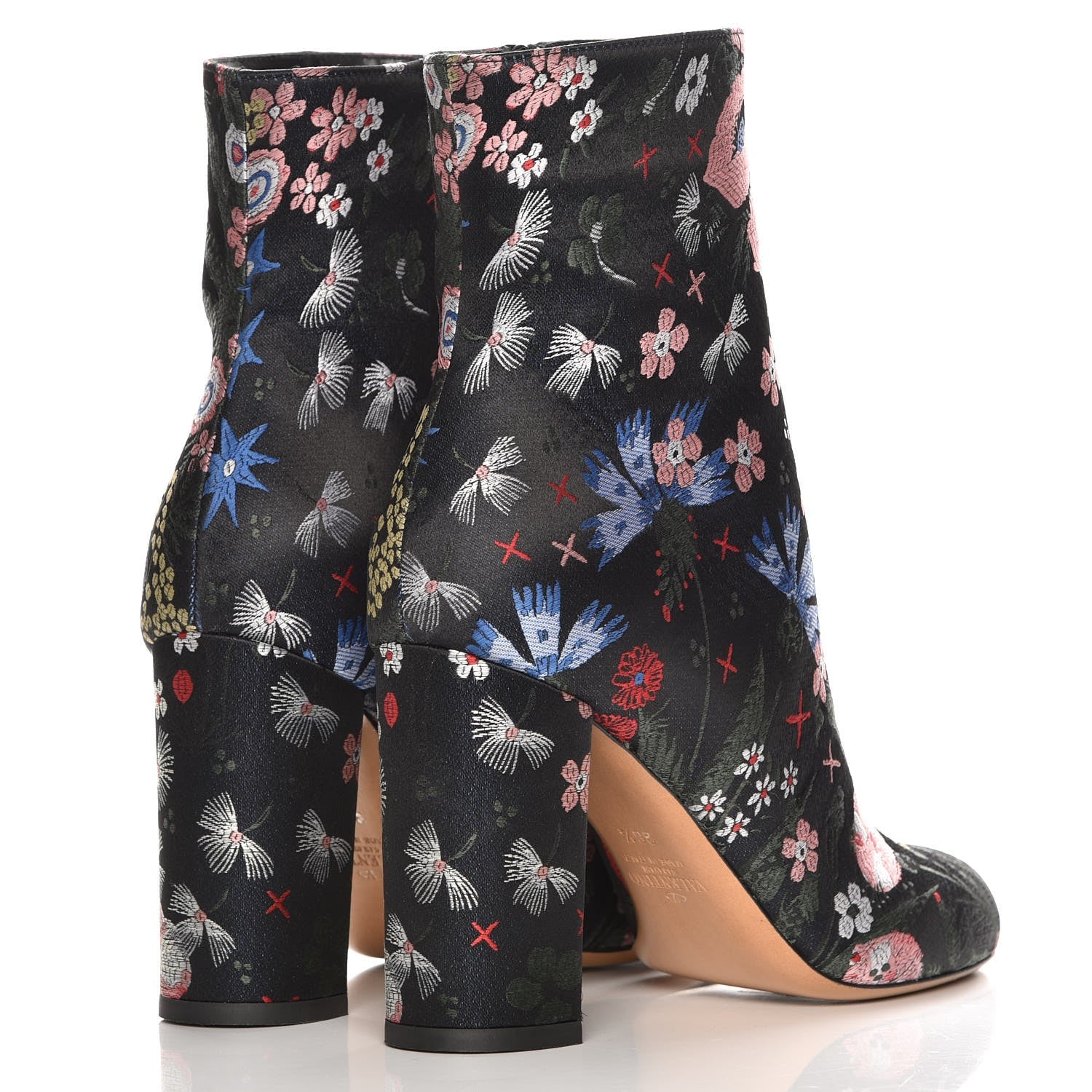 Valentino Garavani Brocade Camugarden Embroidered Short Boots 36.5 Nero Black 4 of 8