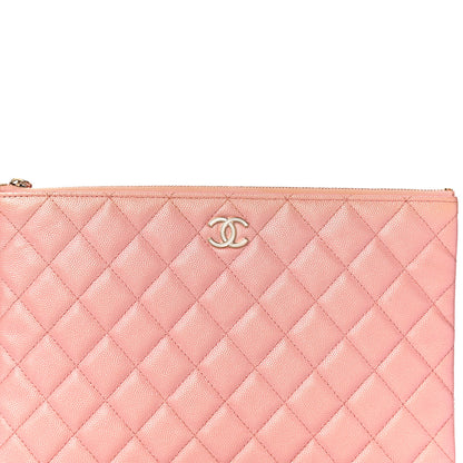 Chanel Iridescent Caviar Quilted Medium Cosmetic Case Rose Pink 8 of 10