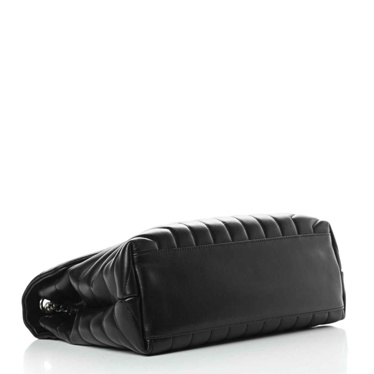 Calfskin Y Quilted Monogram Medium Loulou Chain Satchel Black