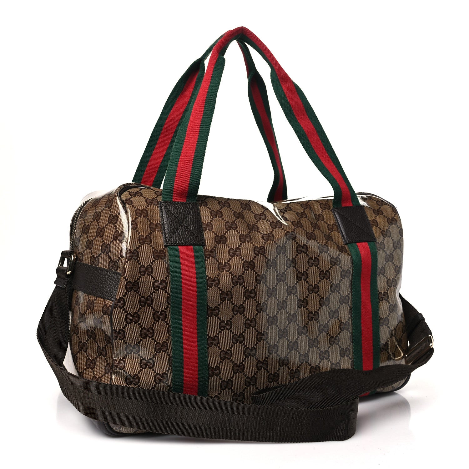Gucci Crystal Monogram Web Large Carry On Duffle Bag Brown 2 of 9