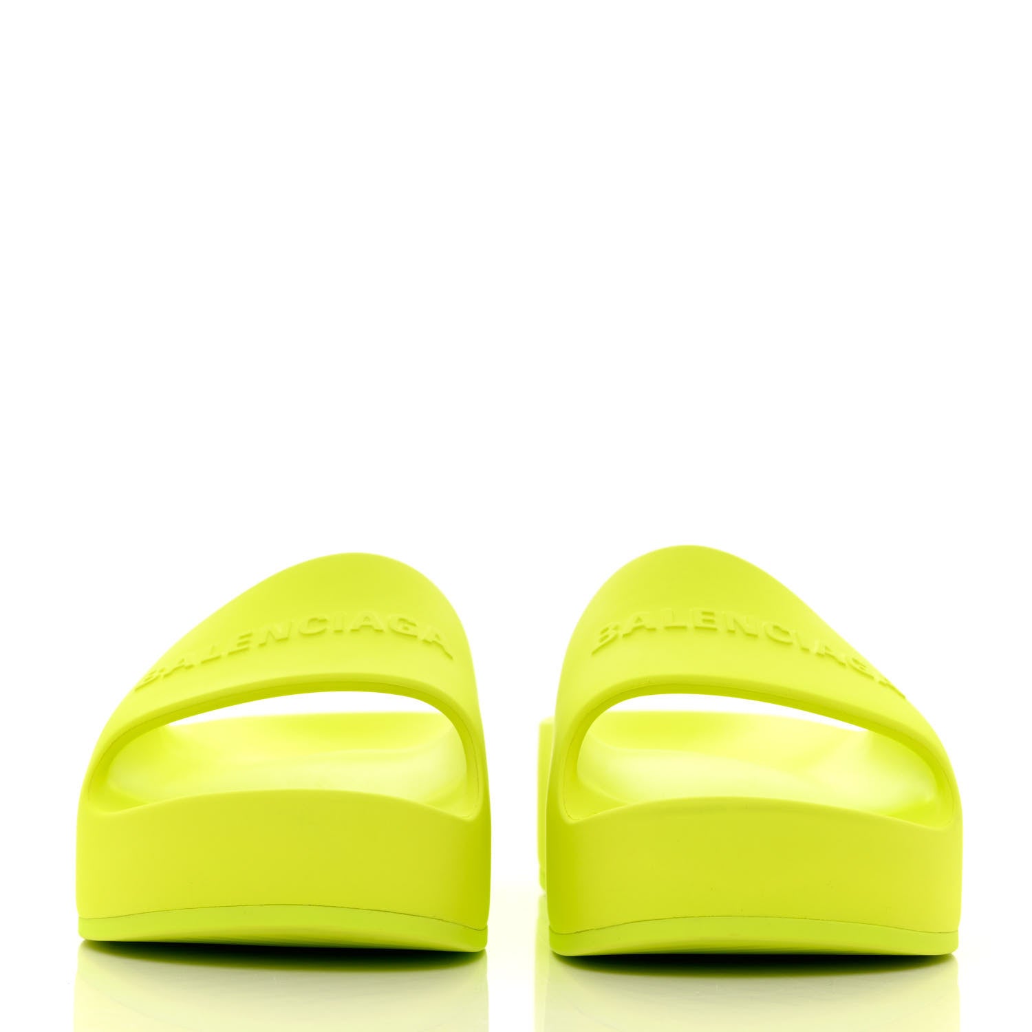 Balenciaga Rubber Womens Chunky Slide Sandals 41 Acid Lime 2 of 9