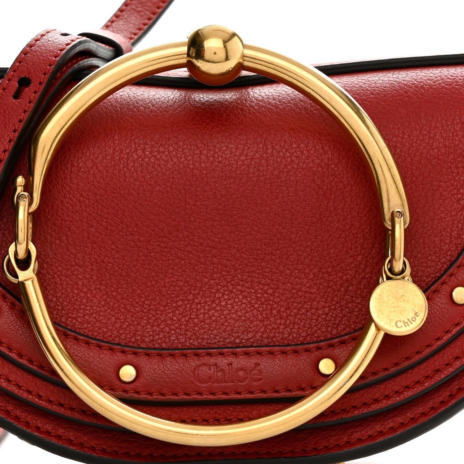 Chloe Calfskin Small Nile Bracelet Minaudiere Bag Dahlia Red 8 of 10