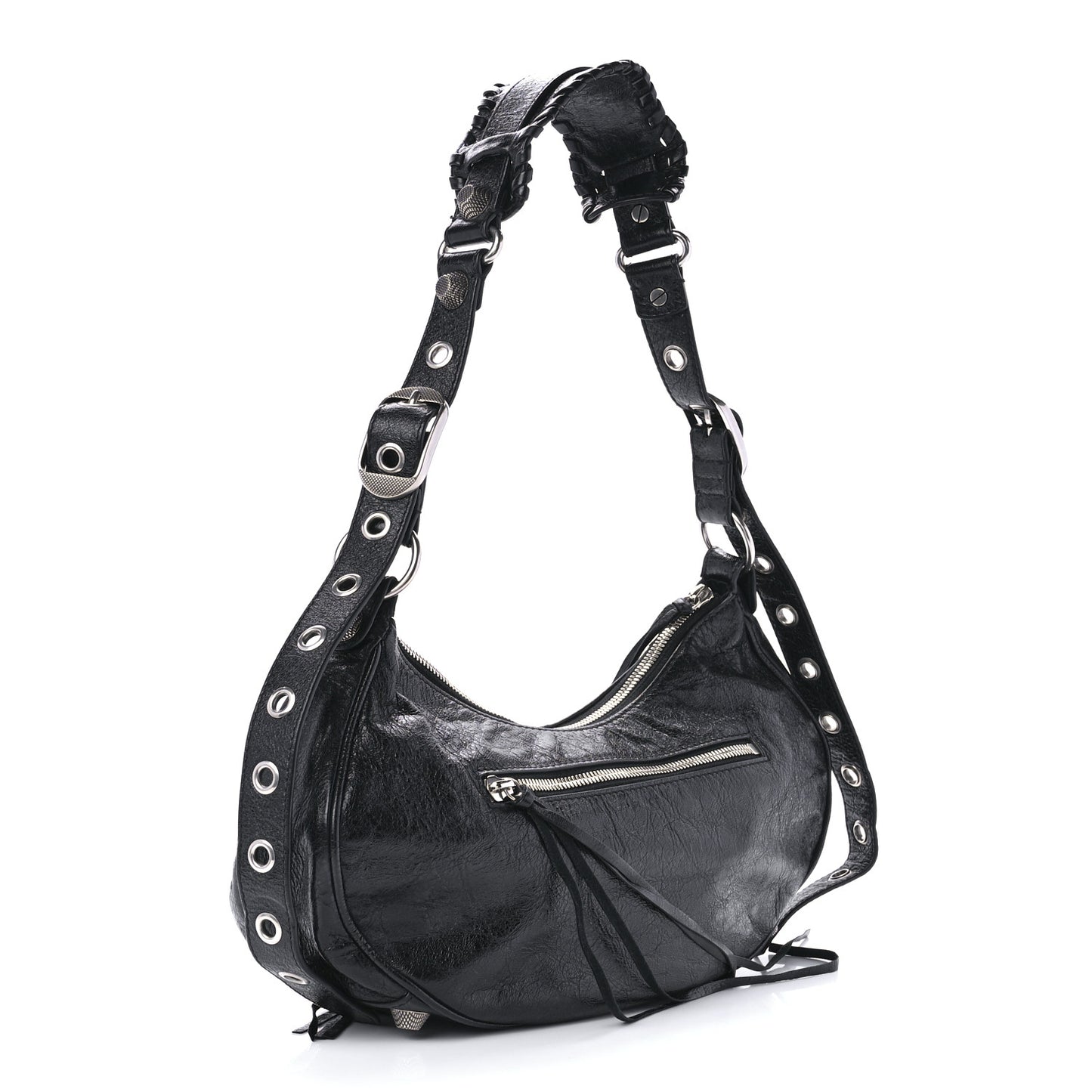 Agneau Arena Small Le Cagole Shoulder Bag Black