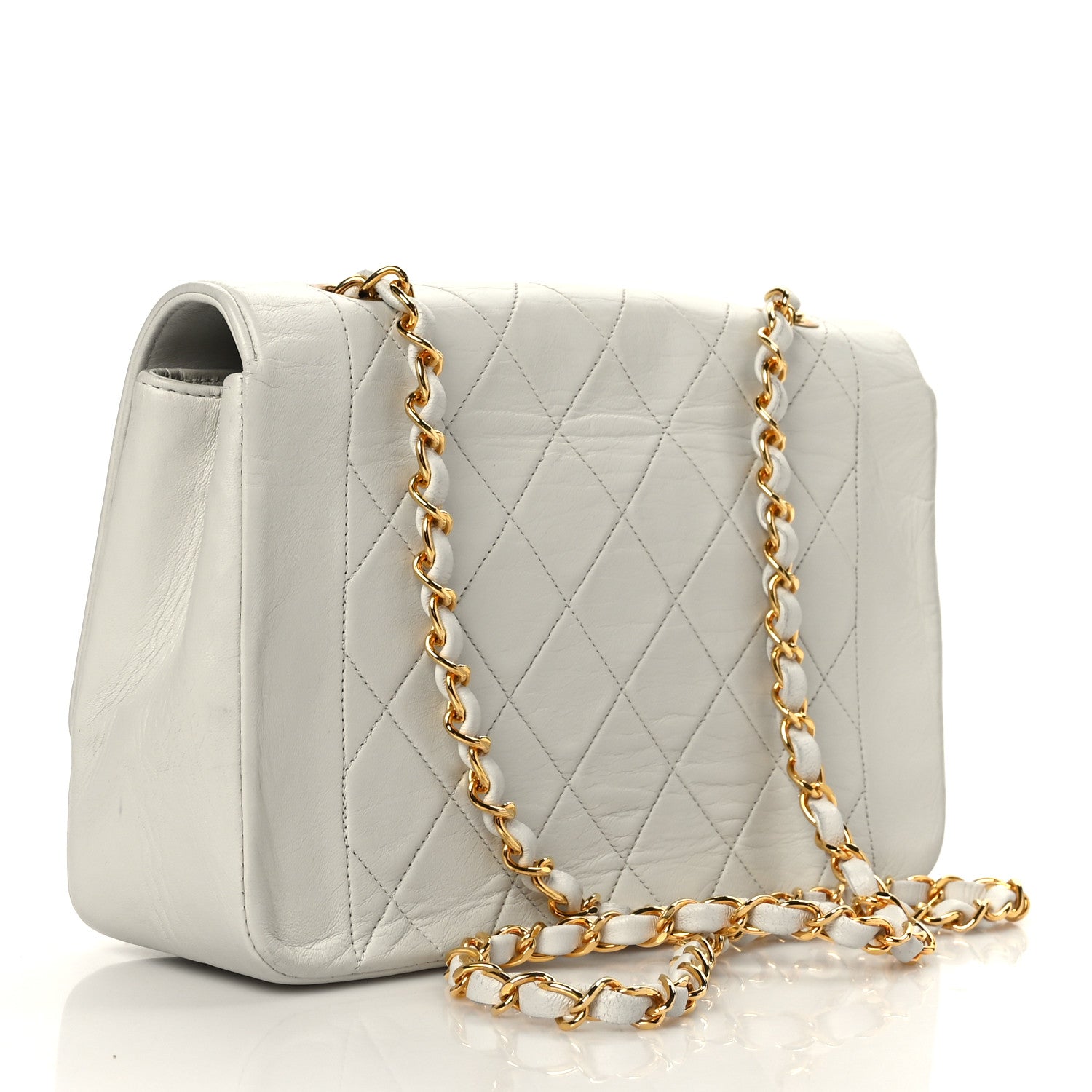Chanel Lambskin Quilted Medium Single Flap White 3 of 9