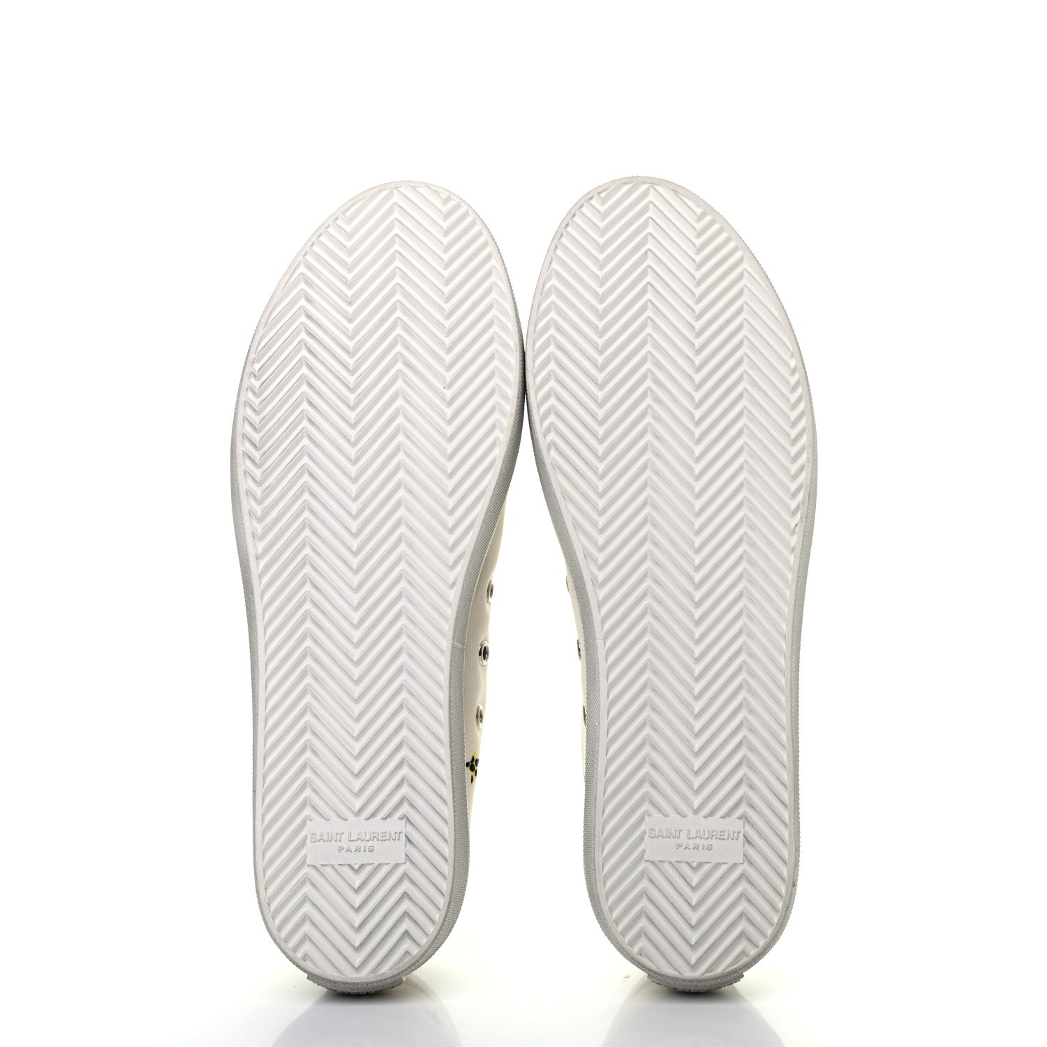 Saint Laurent Canvas Fun-Star Print Mens Bedford Sneakers 42 Cream 5 of 9