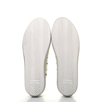 Saint Laurent Canvas Fun-Star Print Mens Bedford Sneakers 42 Cream 5 of 9