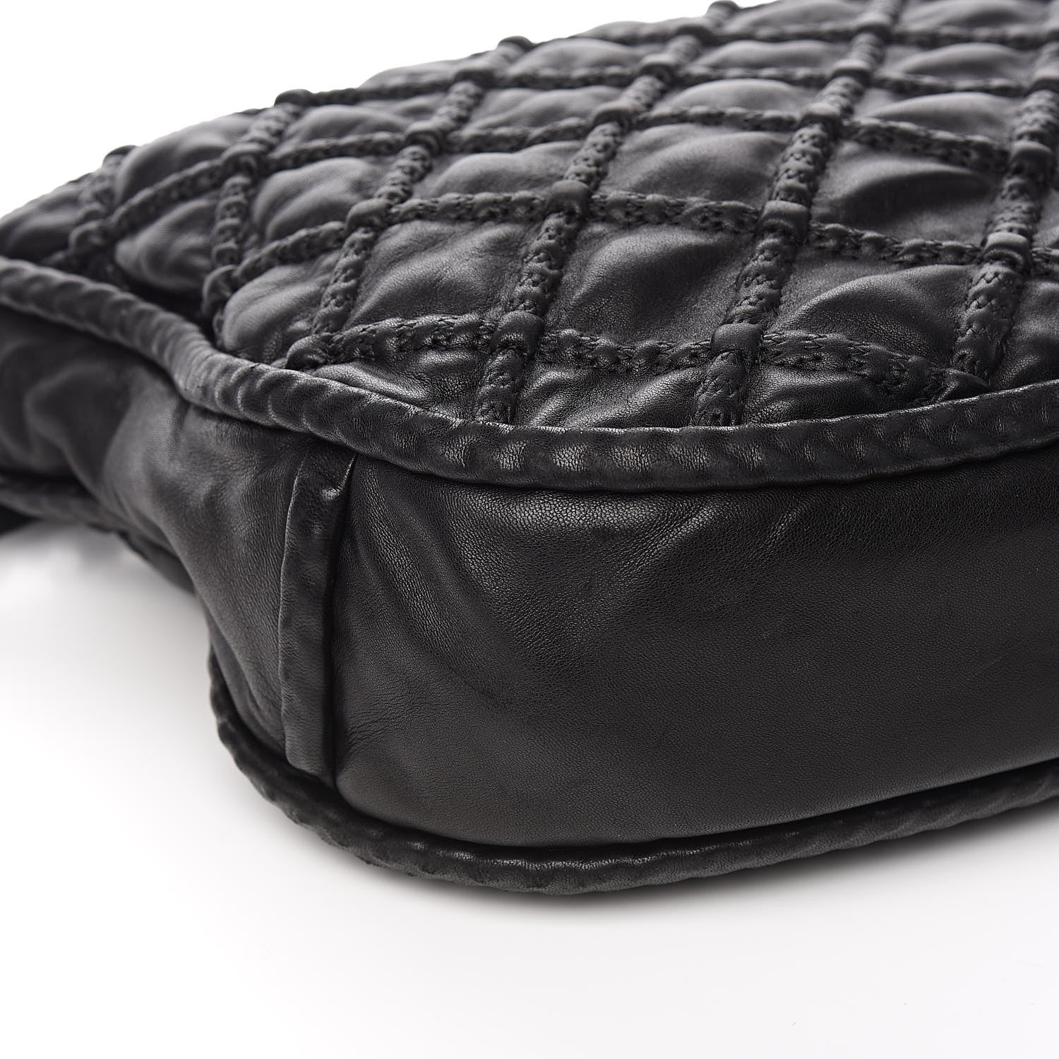 Chanel Quilted Lambskin Hidden Chain Hobo Black 8 of 10