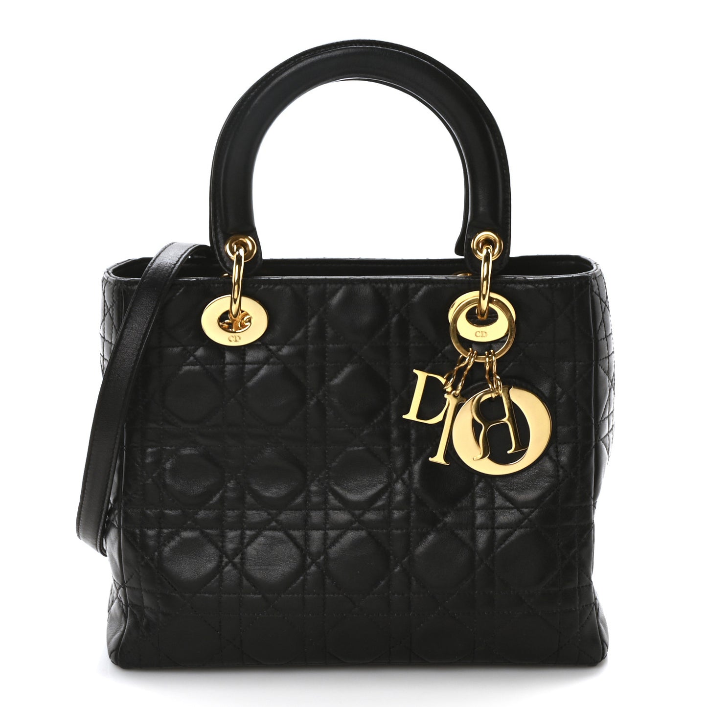 Lambskin Cannage Medium Lady Dior Black