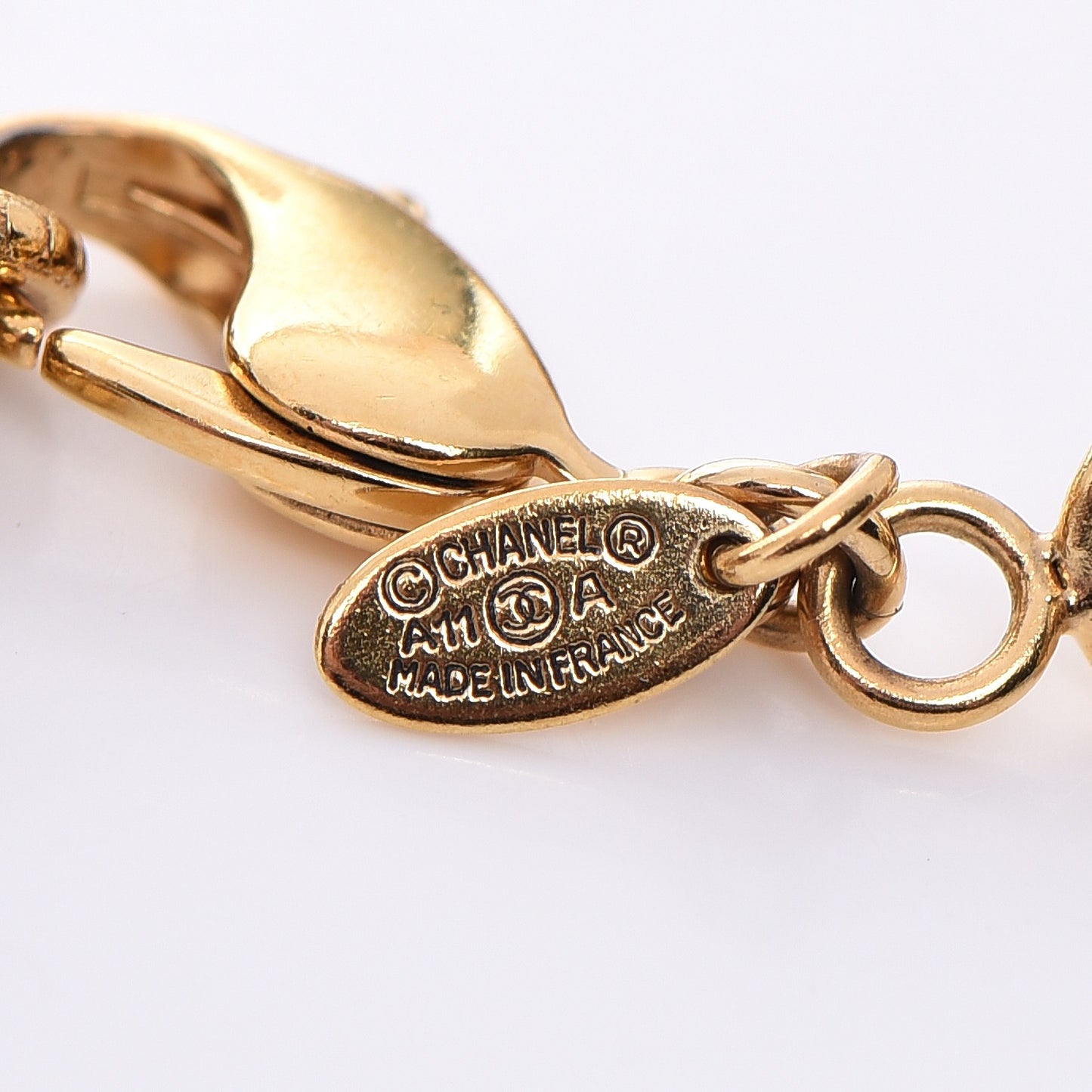 Chain Beaded CC Bracelet Gold