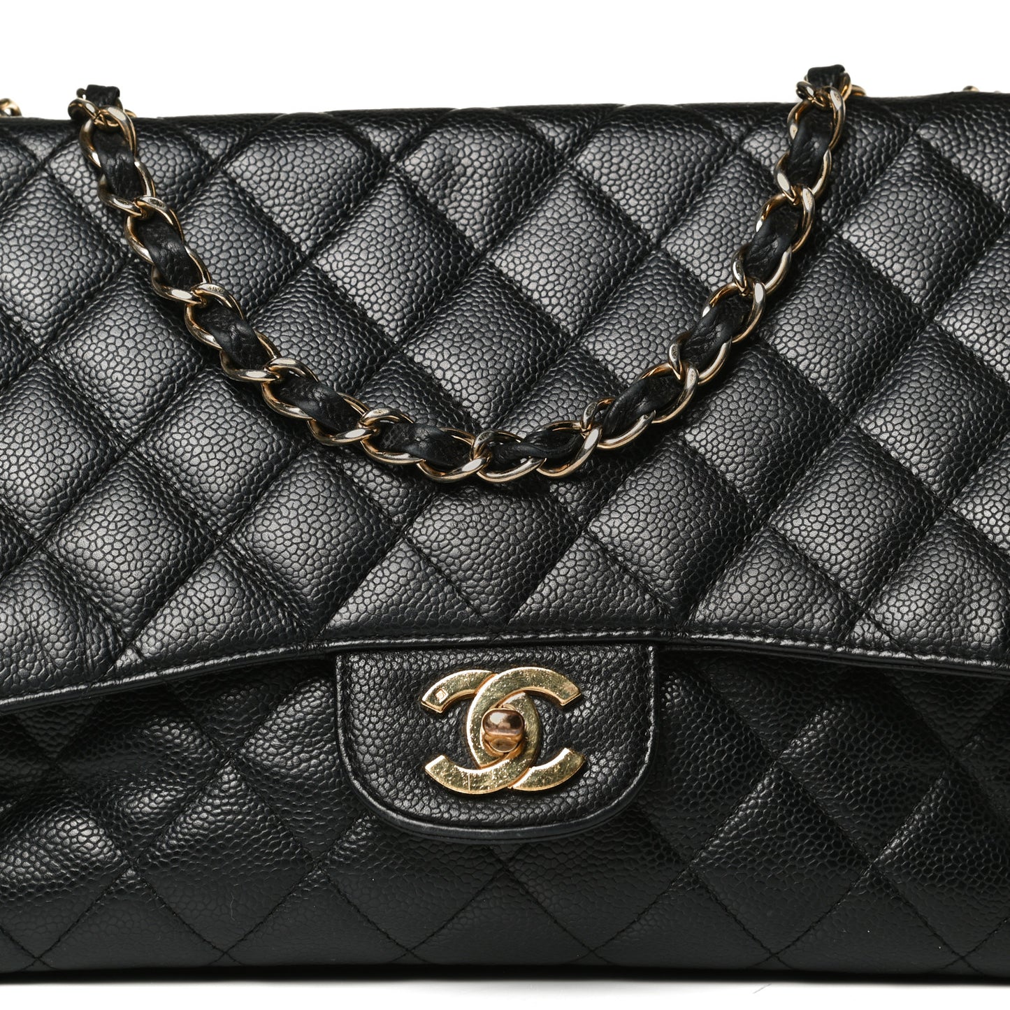 Caviar Quilted Jumbo Single Flap Black