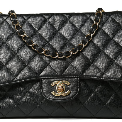 Chanel Caviar Quilted Jumbo Single Flap Black 7 of 16