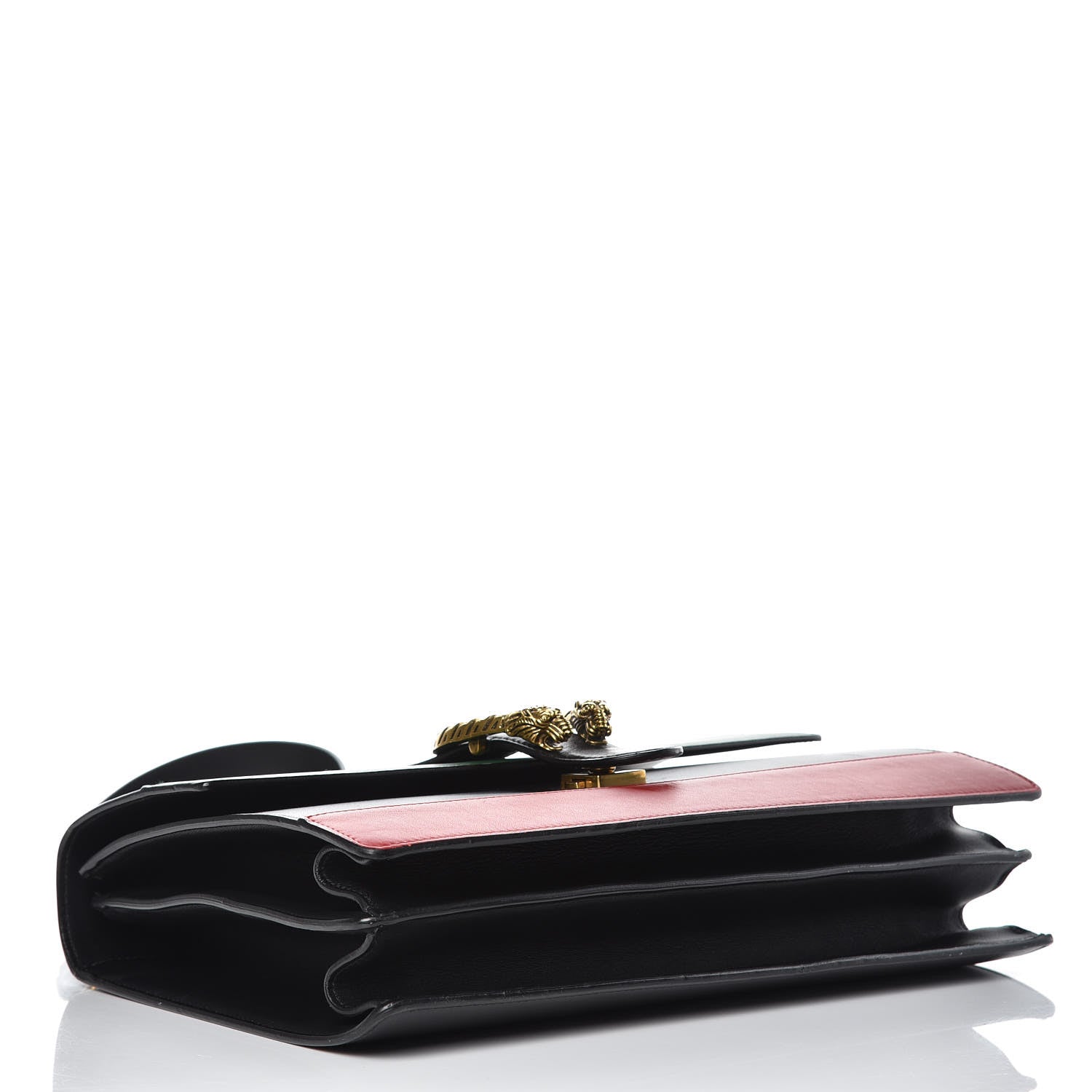 Gucci Calfskin Bamboo Web Large Dionysus Top Handle Bag Black Bright Evergreen Hibiscus Red 6 of 16