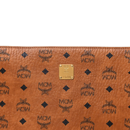 MCM Visetos Medium Zip Pouch Cognac 9 of 13