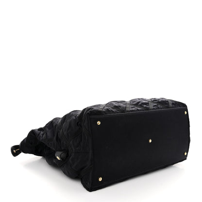 Chanel Nylon Grosgrain Quilted Maxi Lifestyle Bowling Black 4 of 11