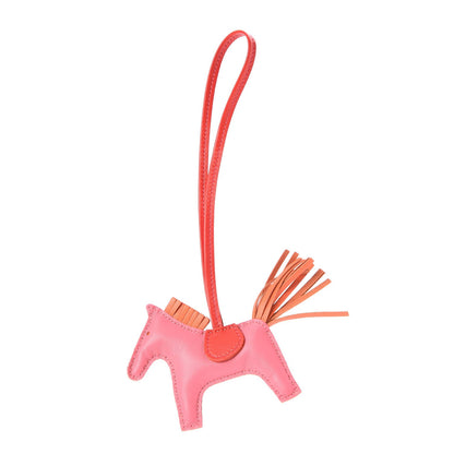 Hermes Milo Lambskin Grigri Rodeo Bag Charm PM Rose Azalee Orange Poppy Rouge Indien 1 of 4