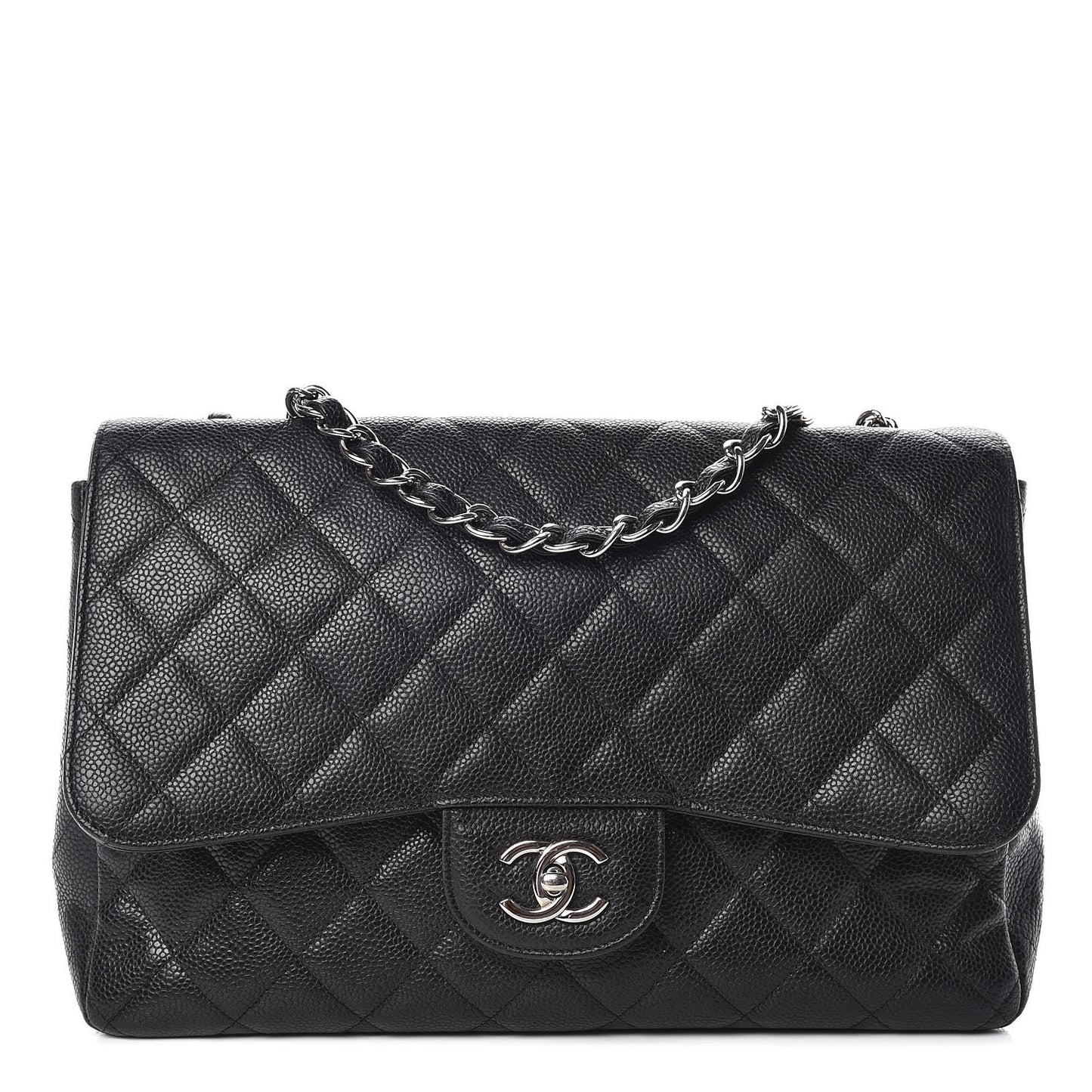 Caviar Quilted Jumbo Single Flap Black