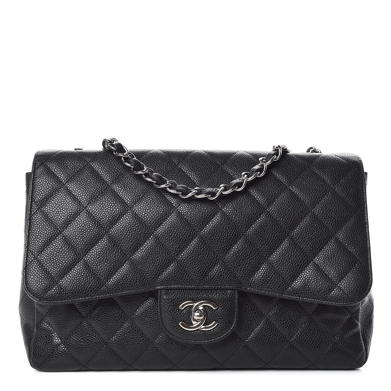 Chanel Caviar Quilted Jumbo Single Flap Black 1 of 23