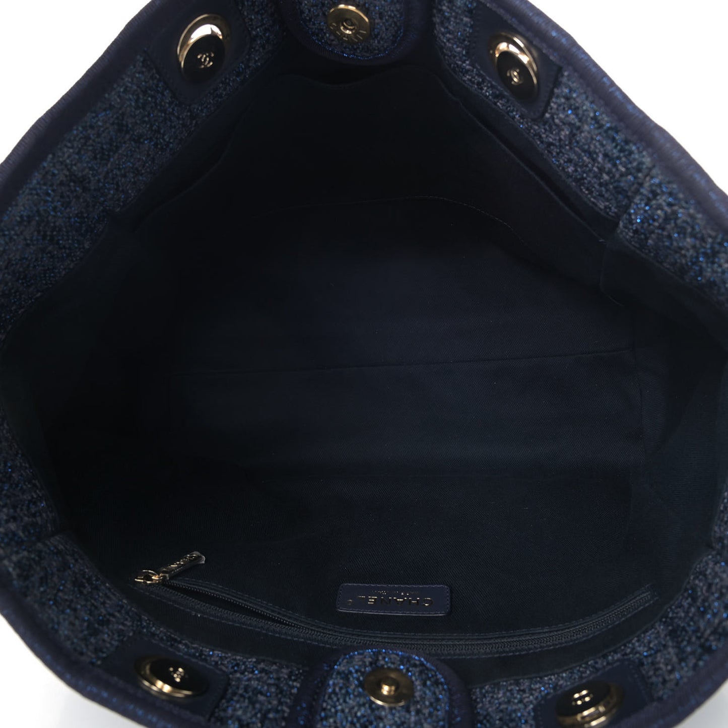 Lurex Boucle Small Deauville Tote Blue