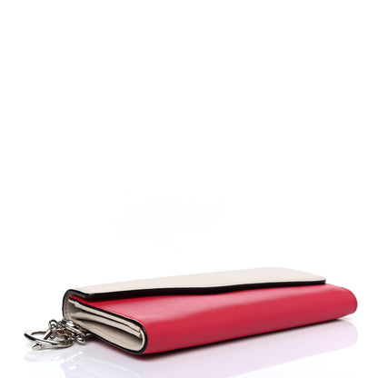 Christian Dior Smooth Calfskin Diorissimo Long Wallet Fuchsia White 3 of 4