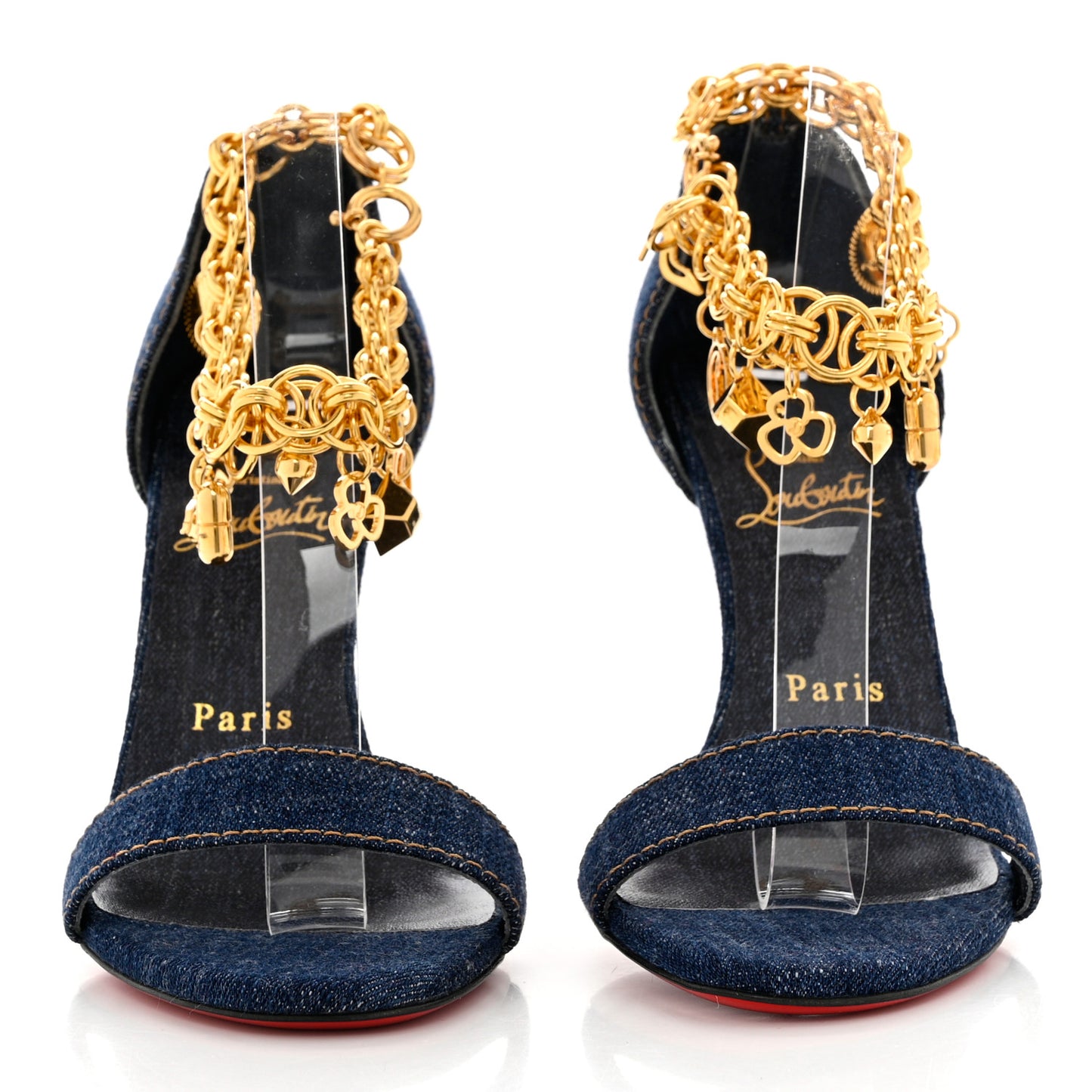 Denim Gourmi 100 Sandals 37.5 Blue Gold
