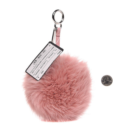 Fendi Fox Fur Shiny Nappa Bi-Color R ABCharm Bag Charm Rosa Chiaro Blue Bubblegum 2 of 7