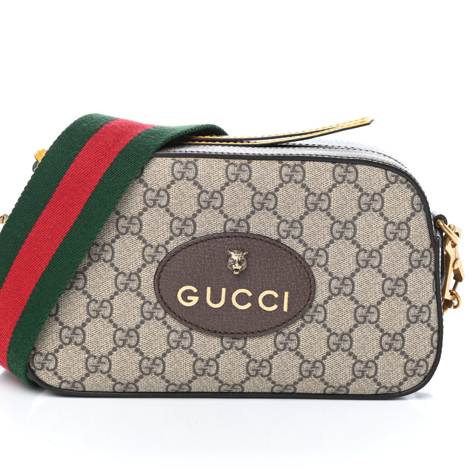 Gucci GG Supreme Monogram Web Neo Vintage Shoulder Bag Beige New Acero Crop 7 of 9