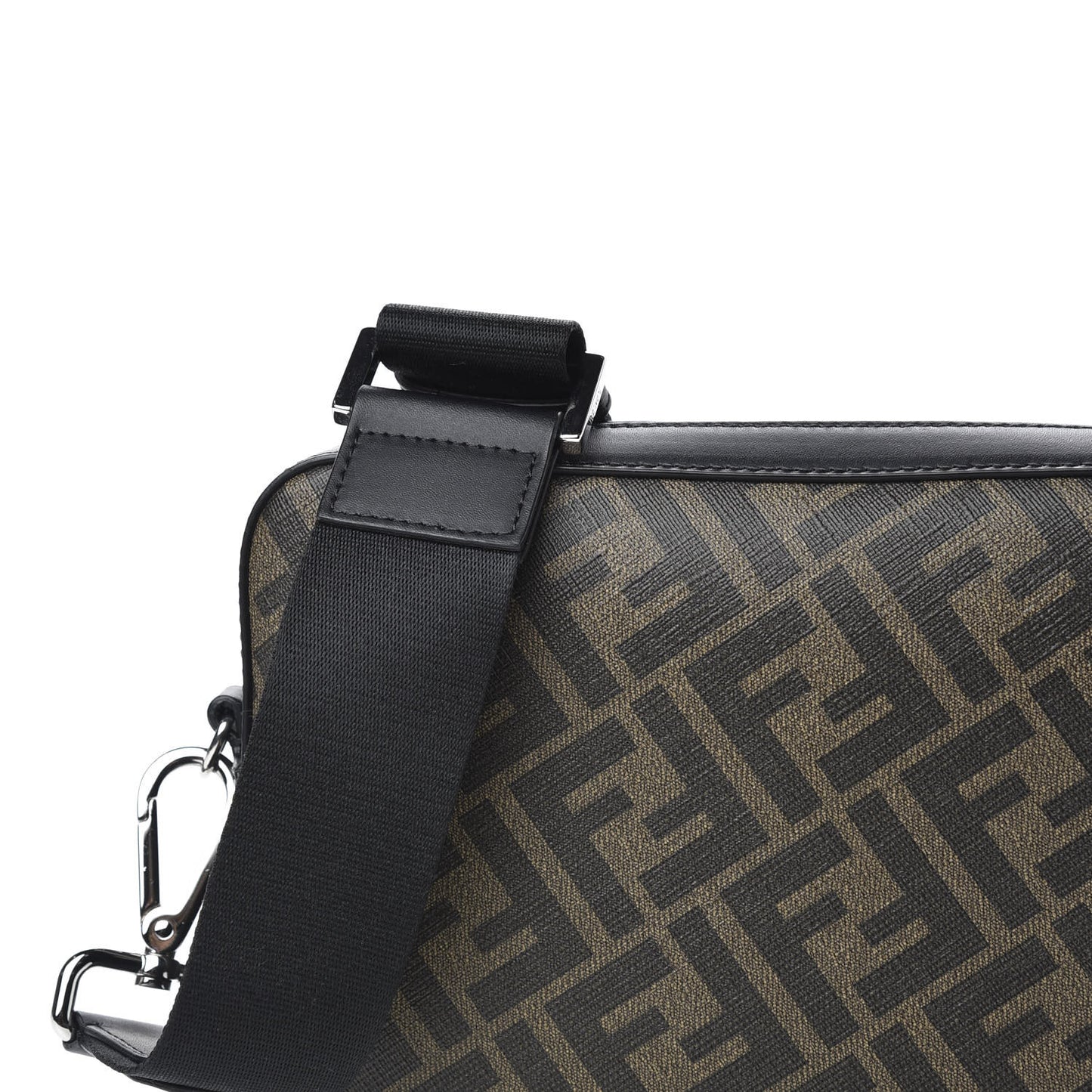 Glazed Fabric Vitello Liberty FF 1974 Diagonal Medium Camera Case Tobacco Moresco Black