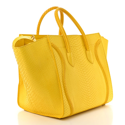 Celine Snakeskin Medium Phantom Luggage Yellow 3 of 10