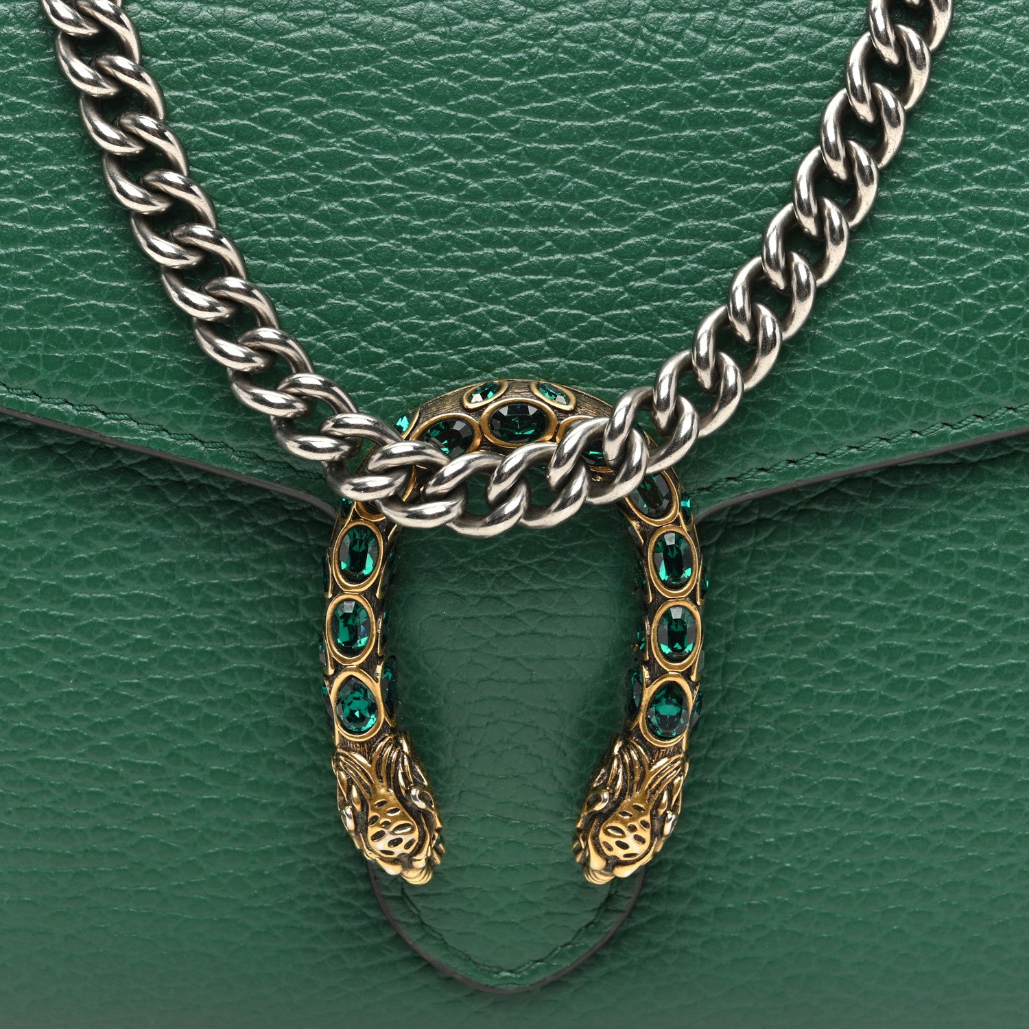 Gucci Calfskin Mini Dionysus Chain Wallet Emerald 8 of 10