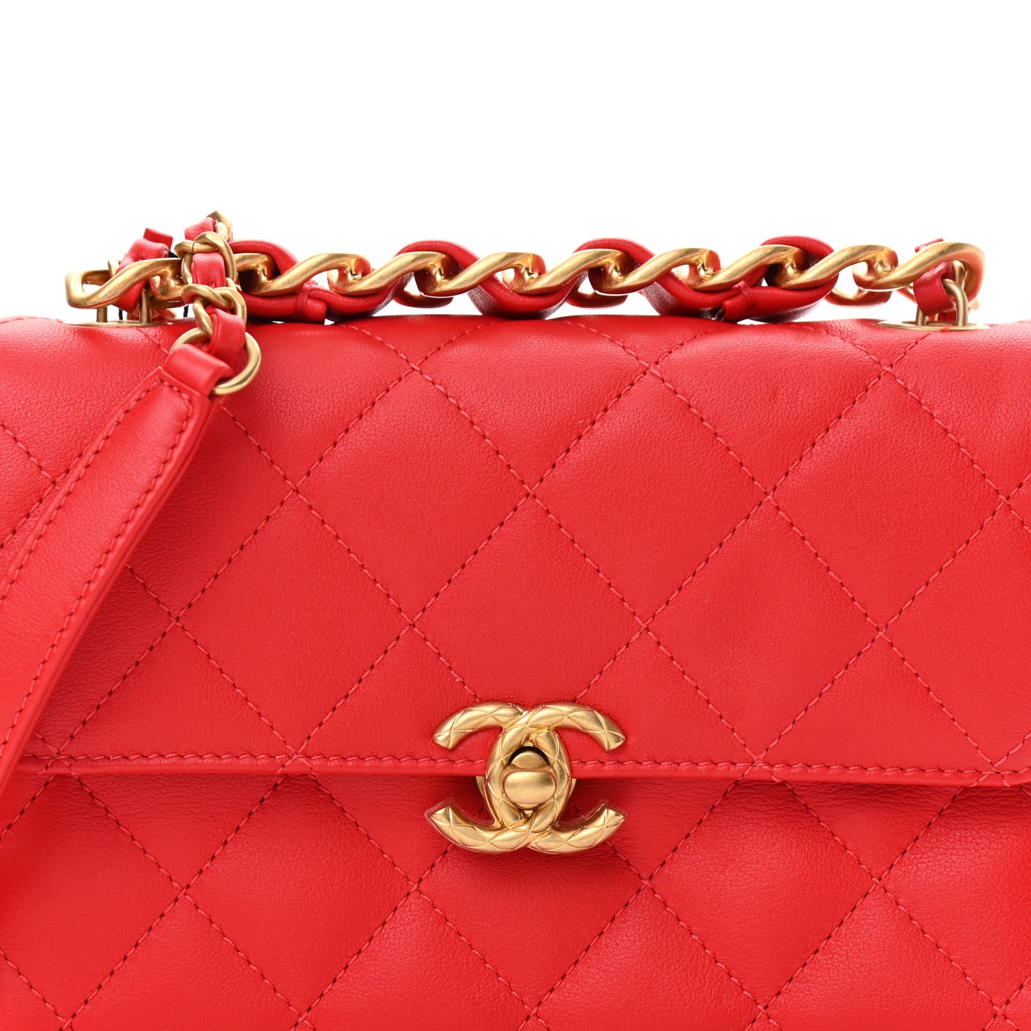 Chanel Calfskin Quilted Mini Flap Bag Red 8 of 12