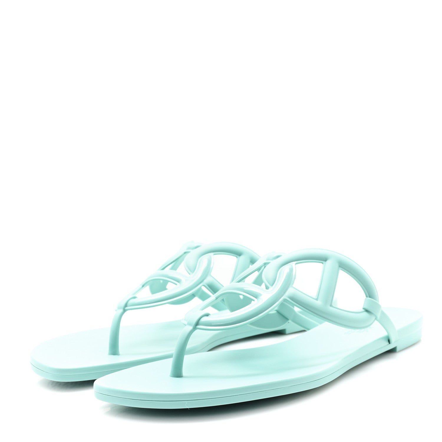 Hermes Rubber Womens Egerie Sandals 41 Vert Embrun 4 of 10