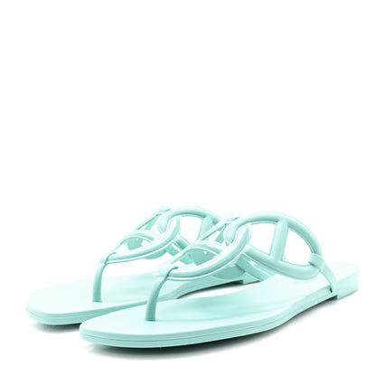 Hermes Rubber Womens Egerie Sandals 41 Vert Embrun 4 of 10