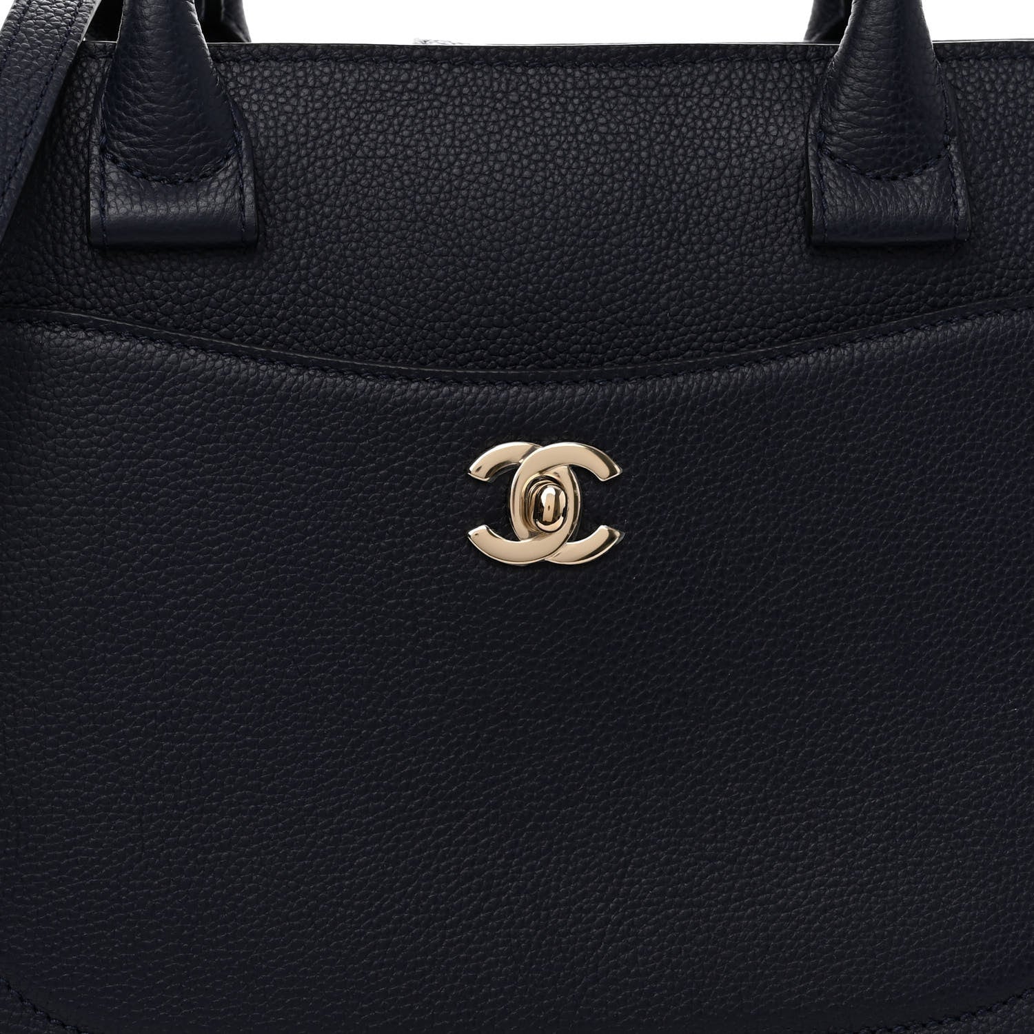 Chanel Grained Calfskin Small Neo Executive Shopper Tote Dark Blue 8 of 10