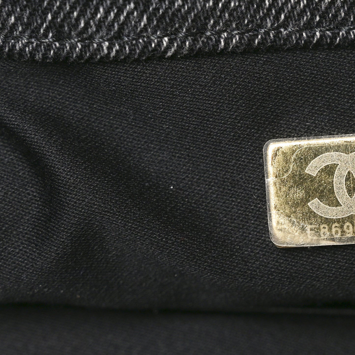 Washed Denim Quilted Maxi Flap Bag Black