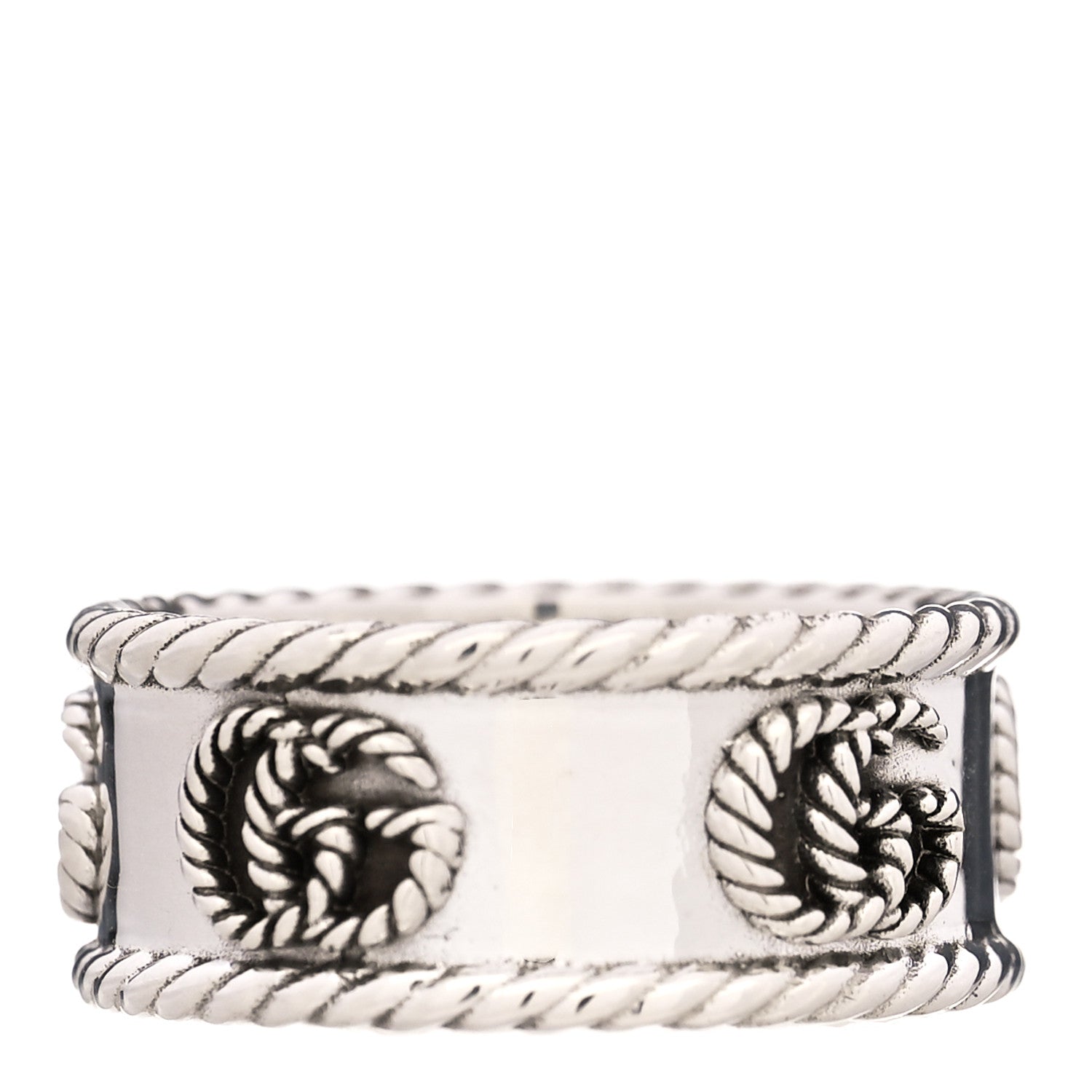 Gucci Sterling Silver Torchon GG Marmont Ring 55 7.25 3 of 5