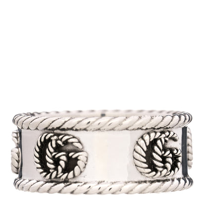 Gucci Sterling Silver Torchon GG Marmont Ring 55 7.25 3 of 5