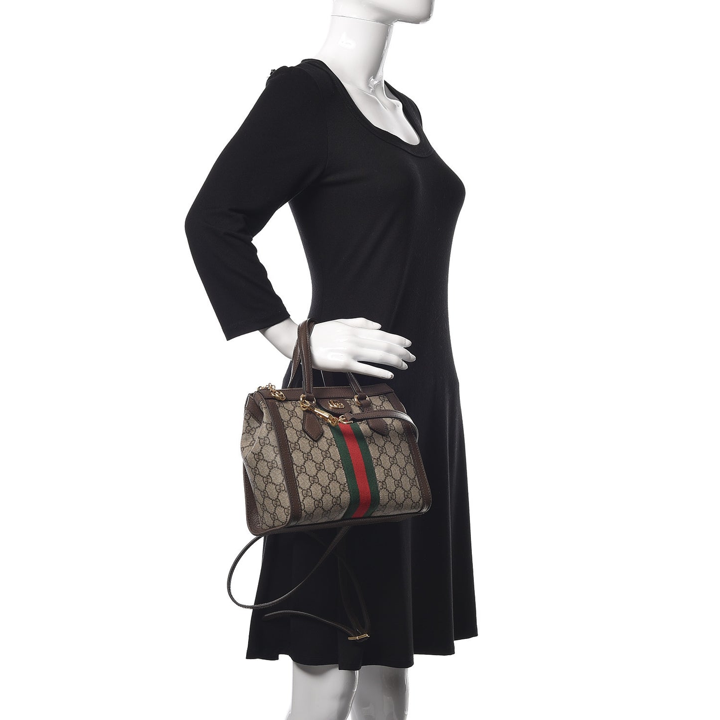 GG Supreme Monogram Small Ophidia Tote Bag Brown