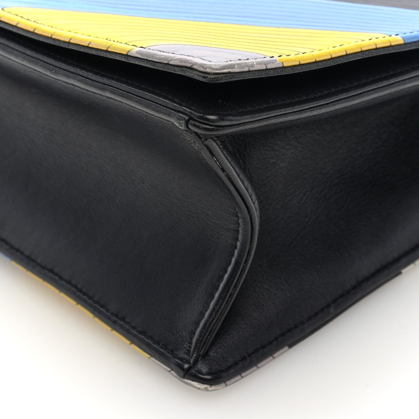 Lambskin Diagonal Quilted Diorama Flap Bag Black Multicolor