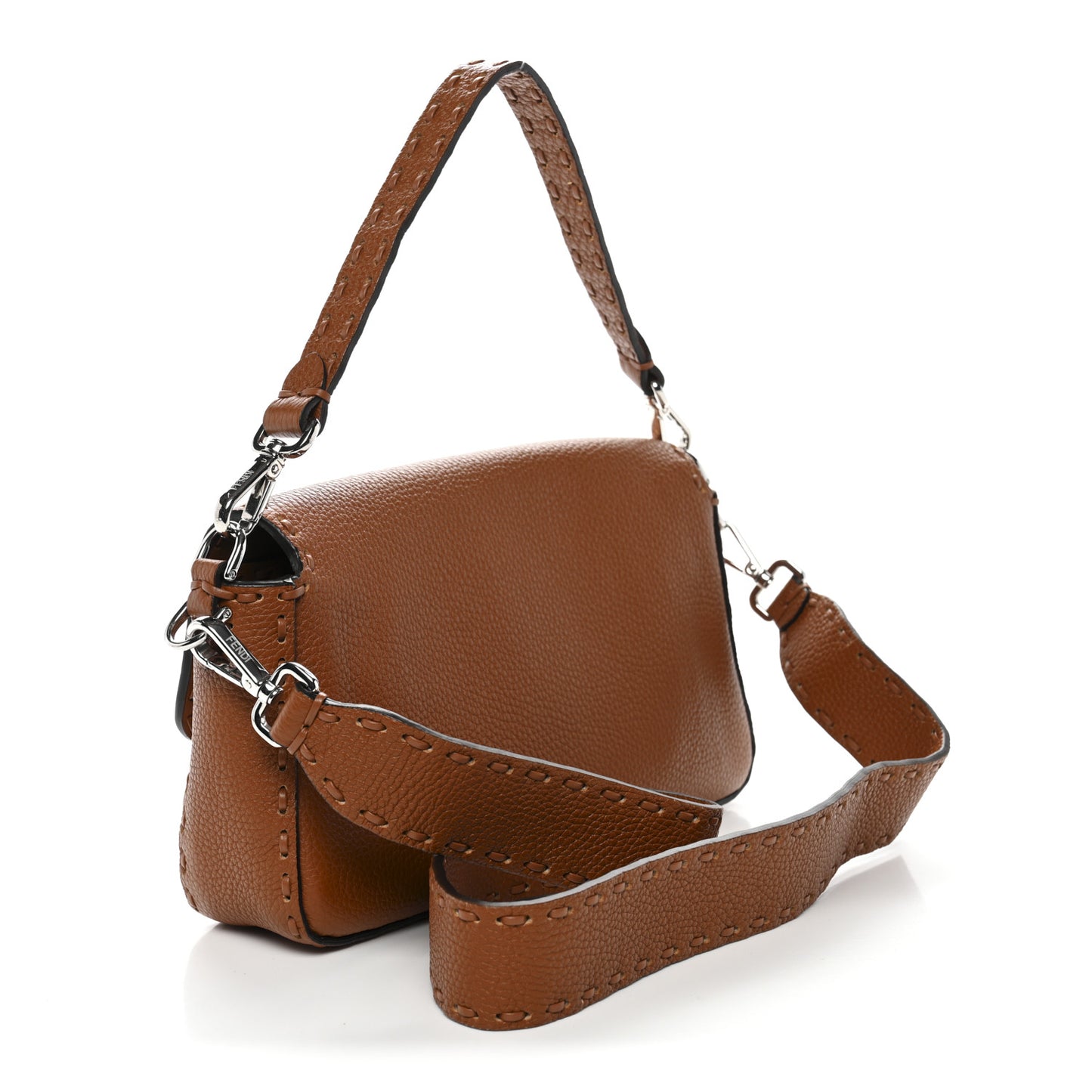 Cuoio Roma Sellerissima Nappa Sintetica Tape Stitch Baguette Brandy