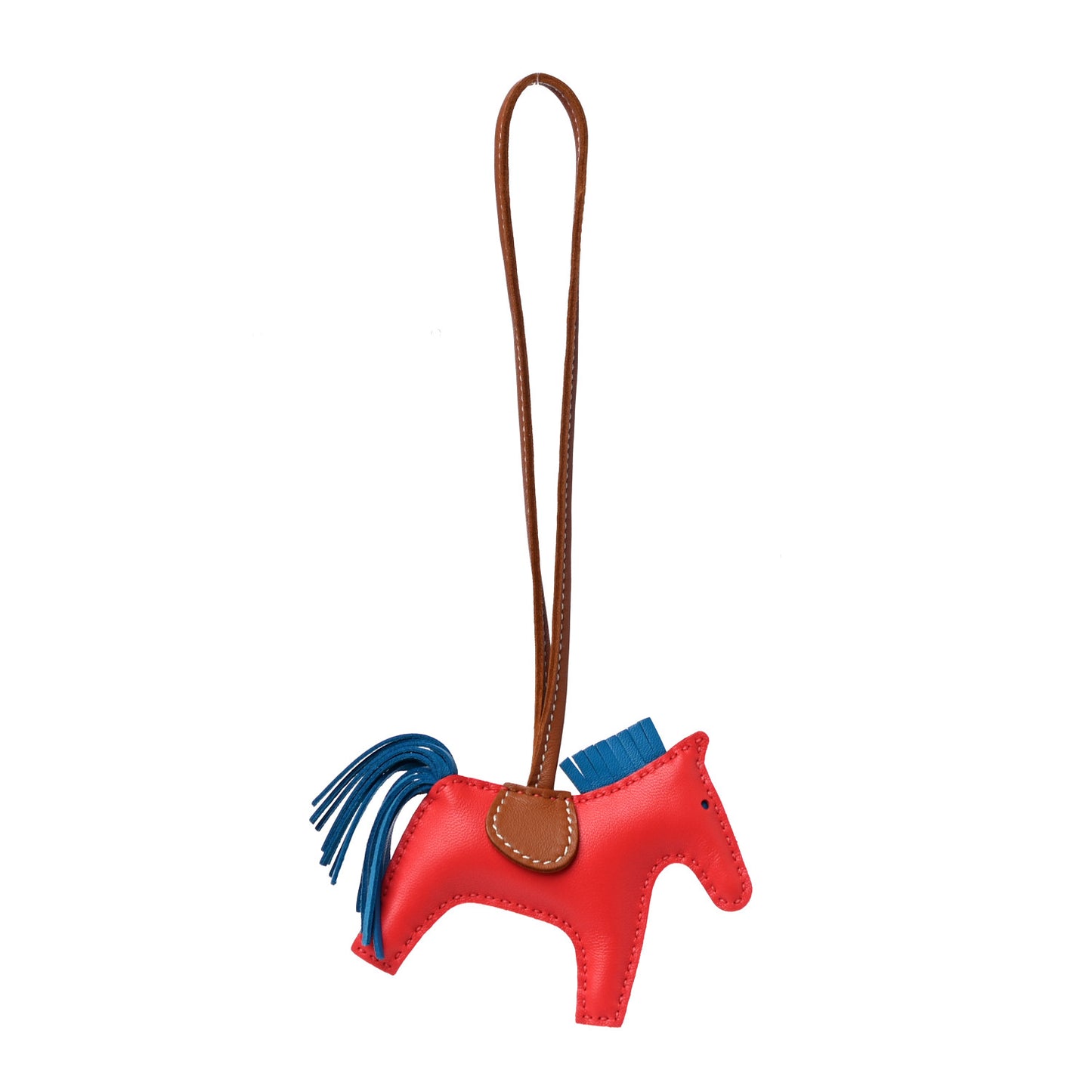 Milo Lambskin Grigri Rodeo Horse Bag Charm PM Rose Texas Bleu Zanzibar Gold