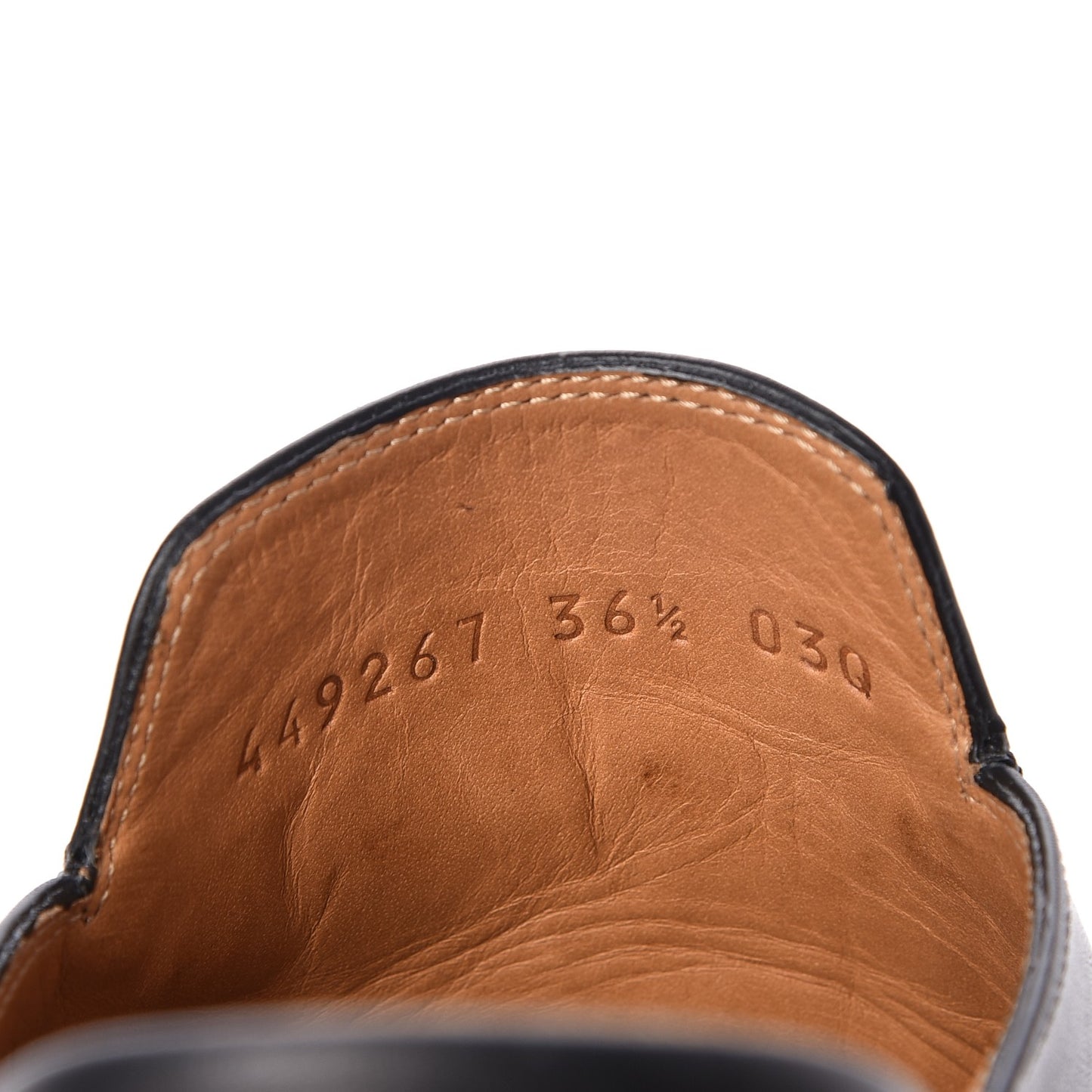 Calfskin Flower Embroidered Princetown Slippers 36.5 Black