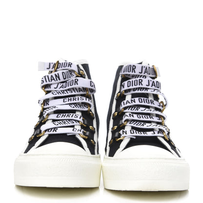 Christian Dior Technical Mesh Calfskin Womens Walk'N'Dior High Top Sneaker 38 Black 2 of 6
