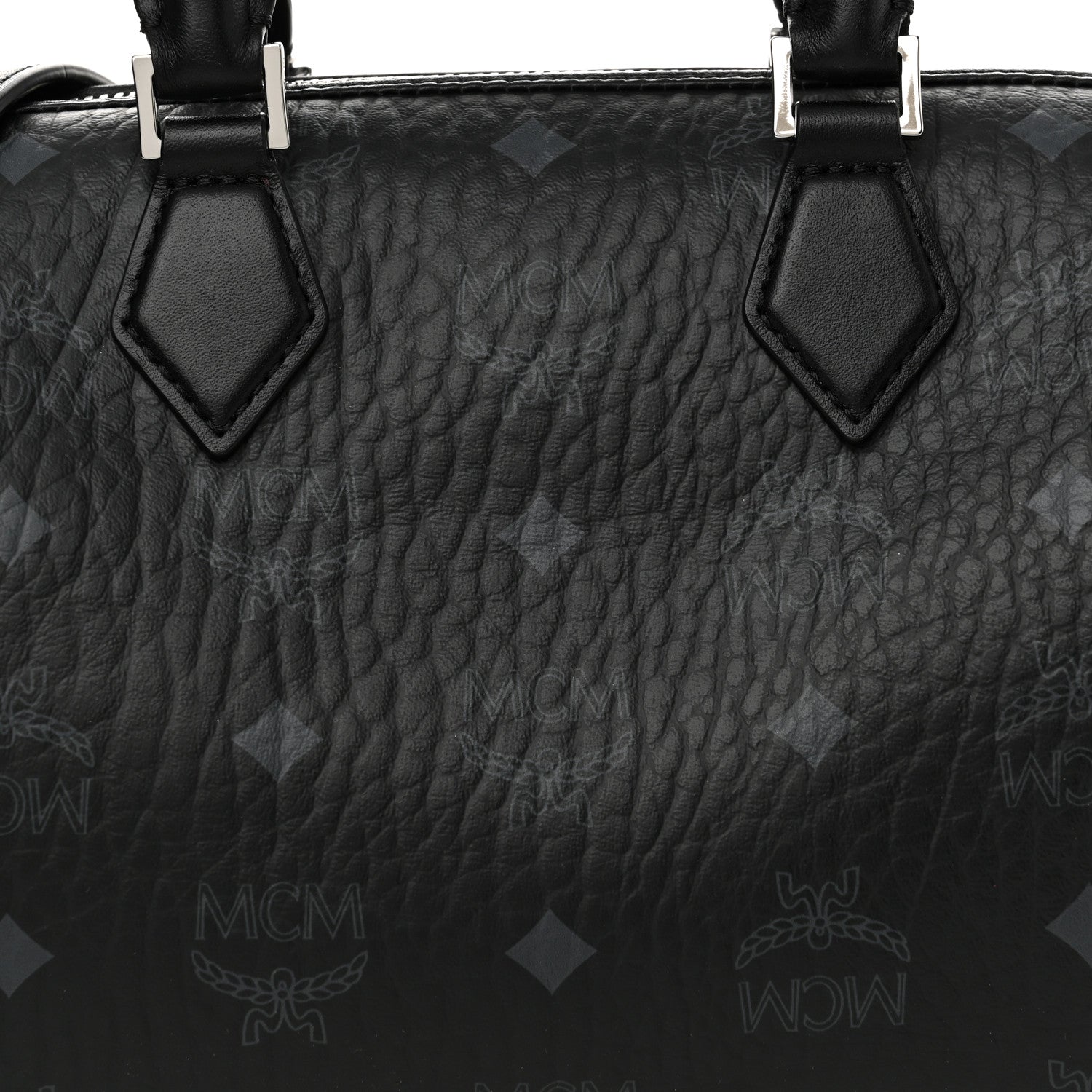 MCM Visetos Small Ella Boston Bag Black 8 of 10