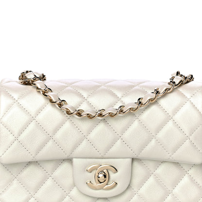 Chanel Iridescent Calfskin Quilted Mini Rectangular Flap White 7 of 10