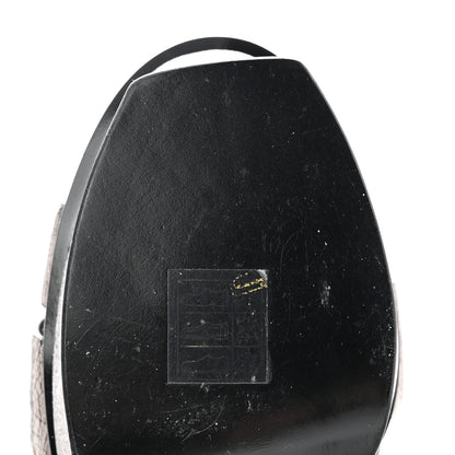 Saint Laurent Metallic Supercrack Calfskin Tribute 105 Platform Sandals 39 Gunmetal 13 of 17