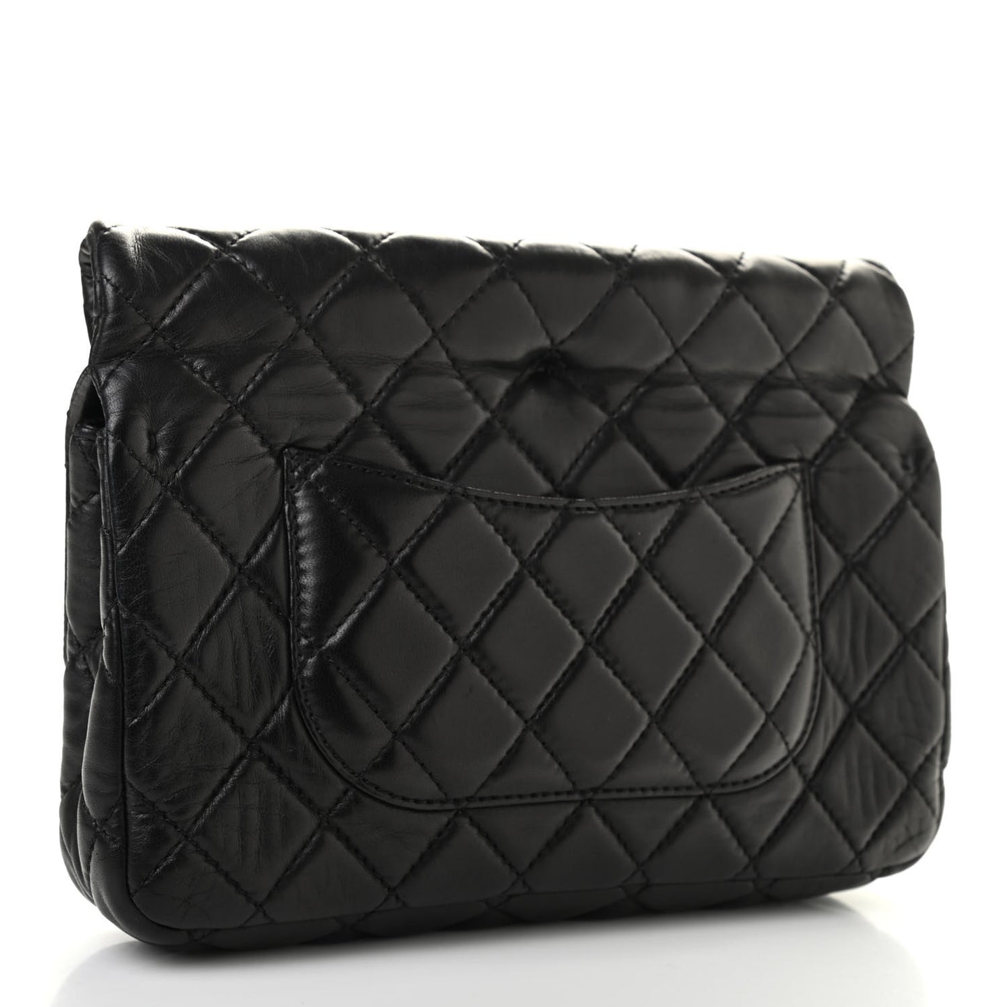 Calfskin Quilted Large Roll 2.55 Reissue Clutch Black