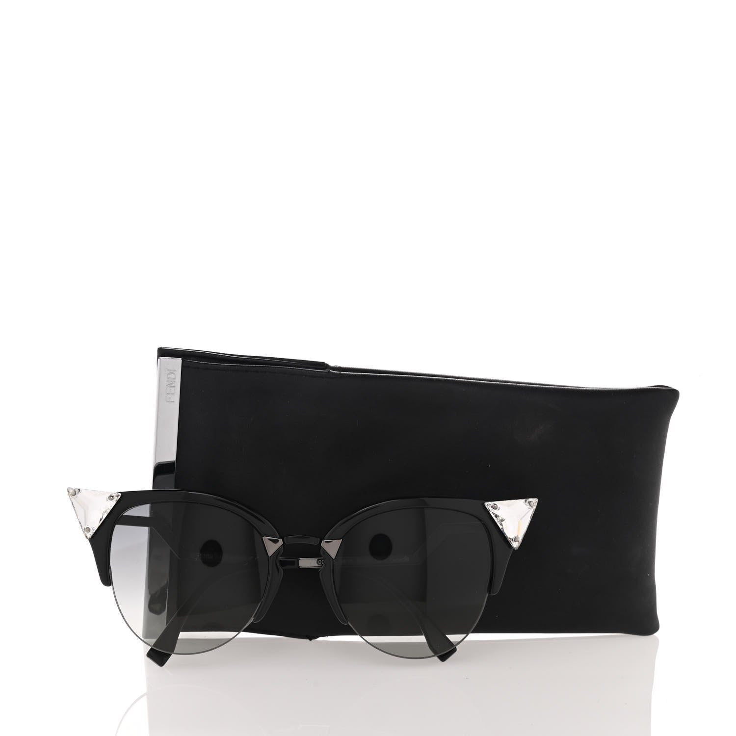 Fendi Iridia Cat Eye Sunglasses FF 0041/S Light Black 9 of 9