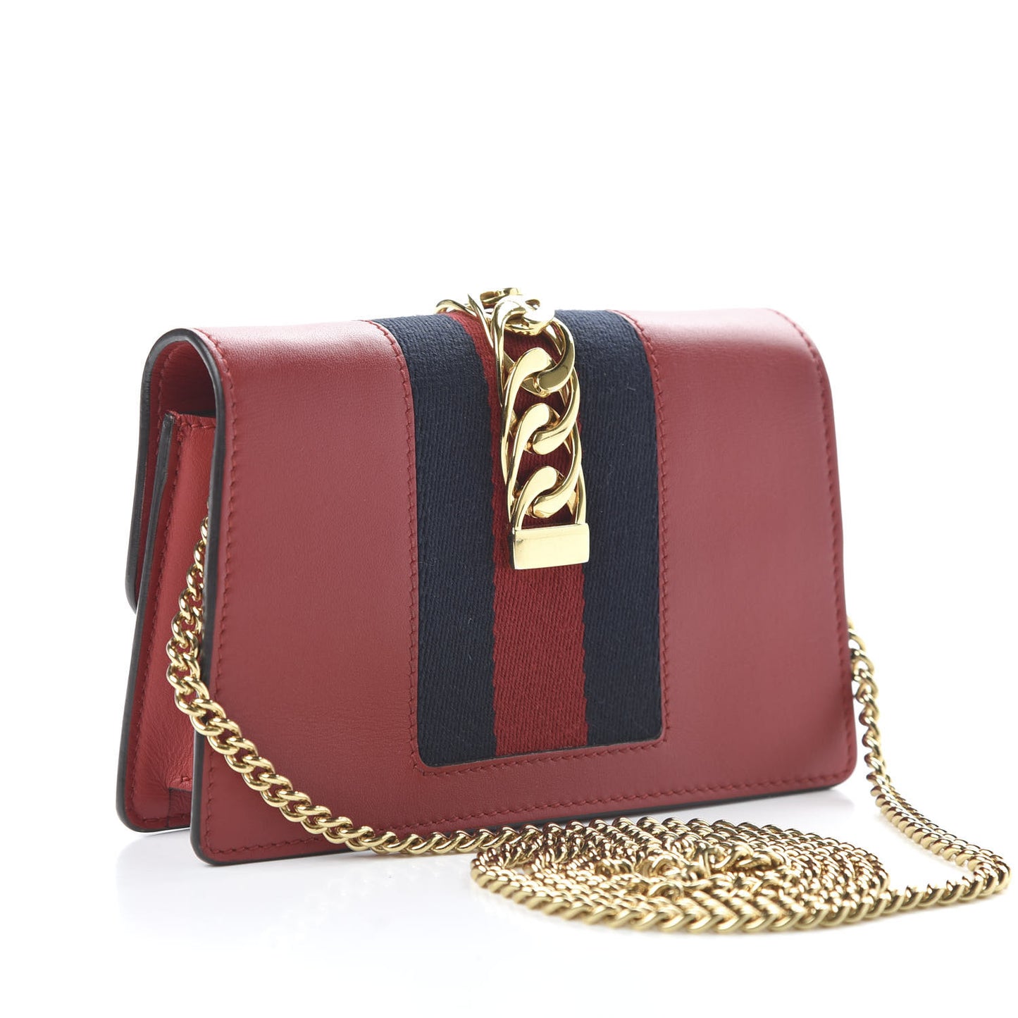 Calfskin Super Mini Sylvie Chain Shoulder Bag Hibiscus Red